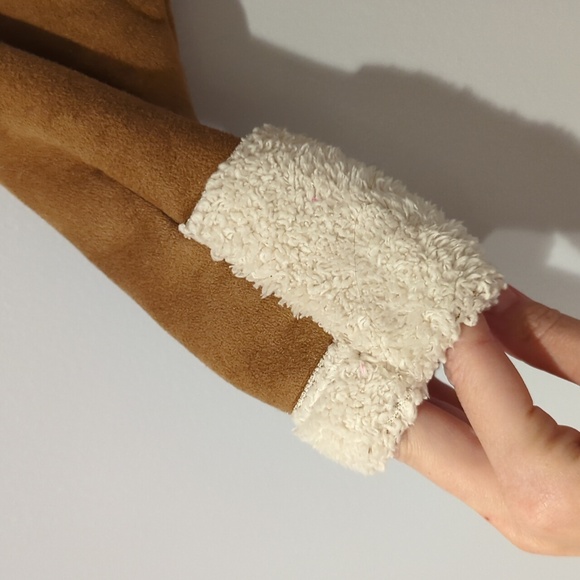 Baby Gap Faux Suede Sherpa Lined Bodysuit Snow Winter Bunting 6-12 Months - Picture 4 of 5